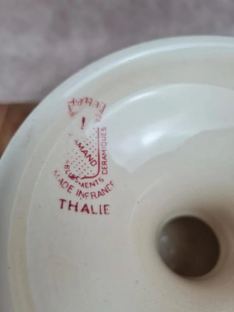 Antique compote dish from Saint-Amand, model "Thalie"