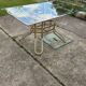 Brass and glass dining table, Italy, 1970s