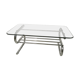 Table basse chromée et verre fumé