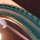 Small turquoise oval mirror
