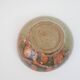 Small bowl in water green glazed ceramic with coral pink pattern