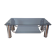 Table basse en verre fumé et pieds chromés années 70