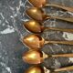 Set of 6 spoons for brass dessert - vintage