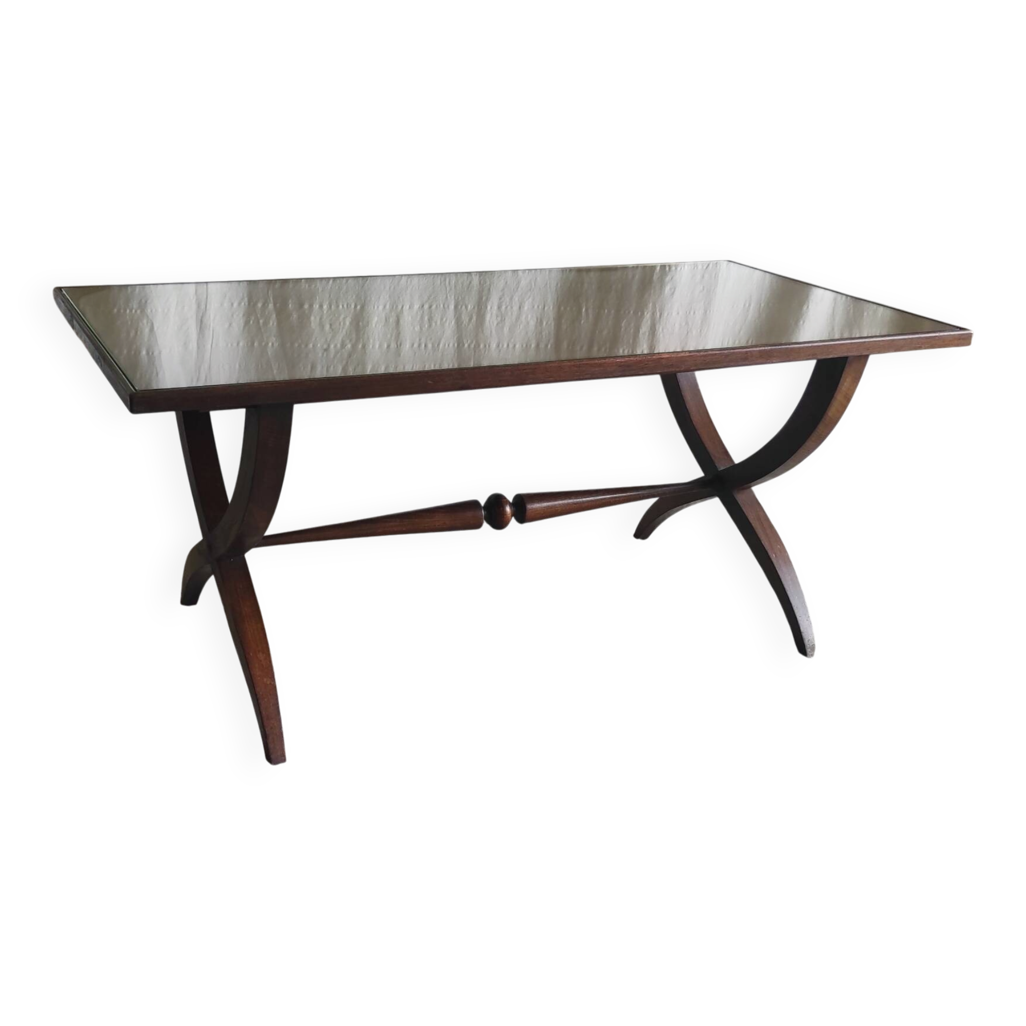 Solid wood coffee table in English style - mid 20th century.