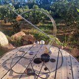 Modernist table lamp in plexiglass metal and brass TECA ITALIA circa 1980