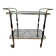 Glass, brass, and wood side table from the 1950s/60s.