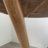 Art deco mirror pedestal table in walnut 1930