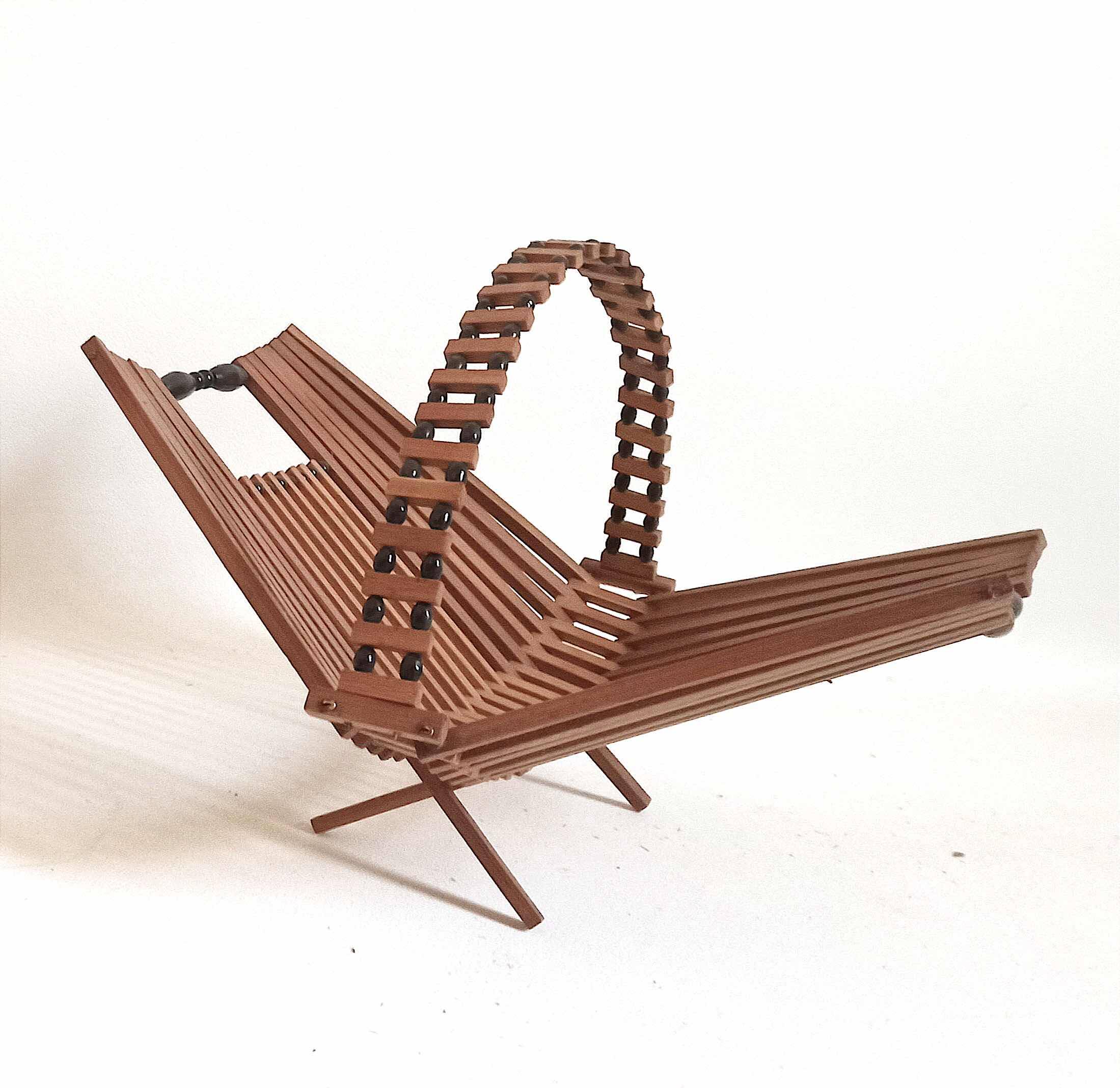 50s scandinavian foldable fruit basket