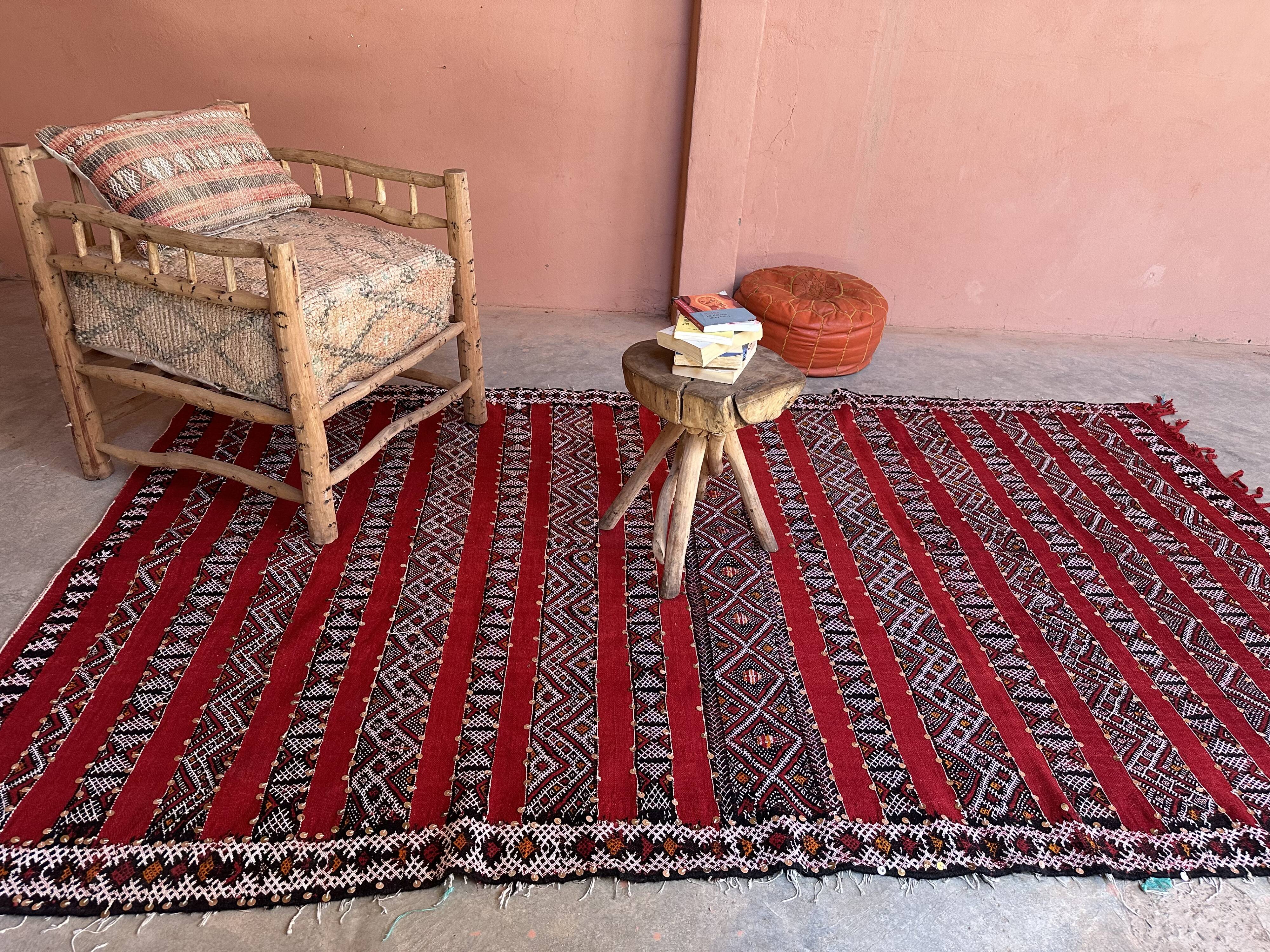 Moroccan Kilim Zemmour Rug - 302 x 173 cm