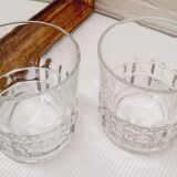 Pair of whisky glasses chiseled glass