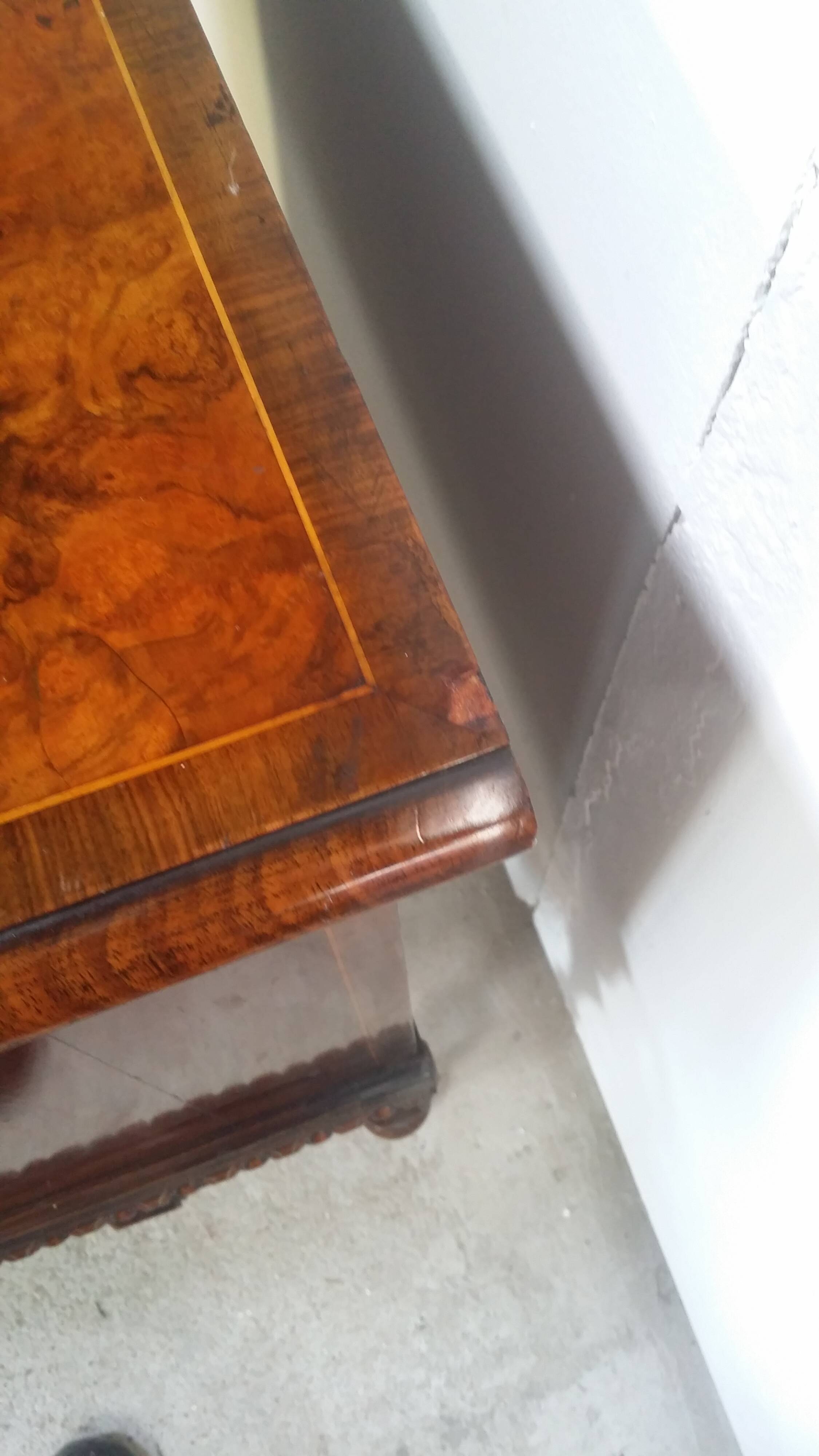 English burl walnut cabinet