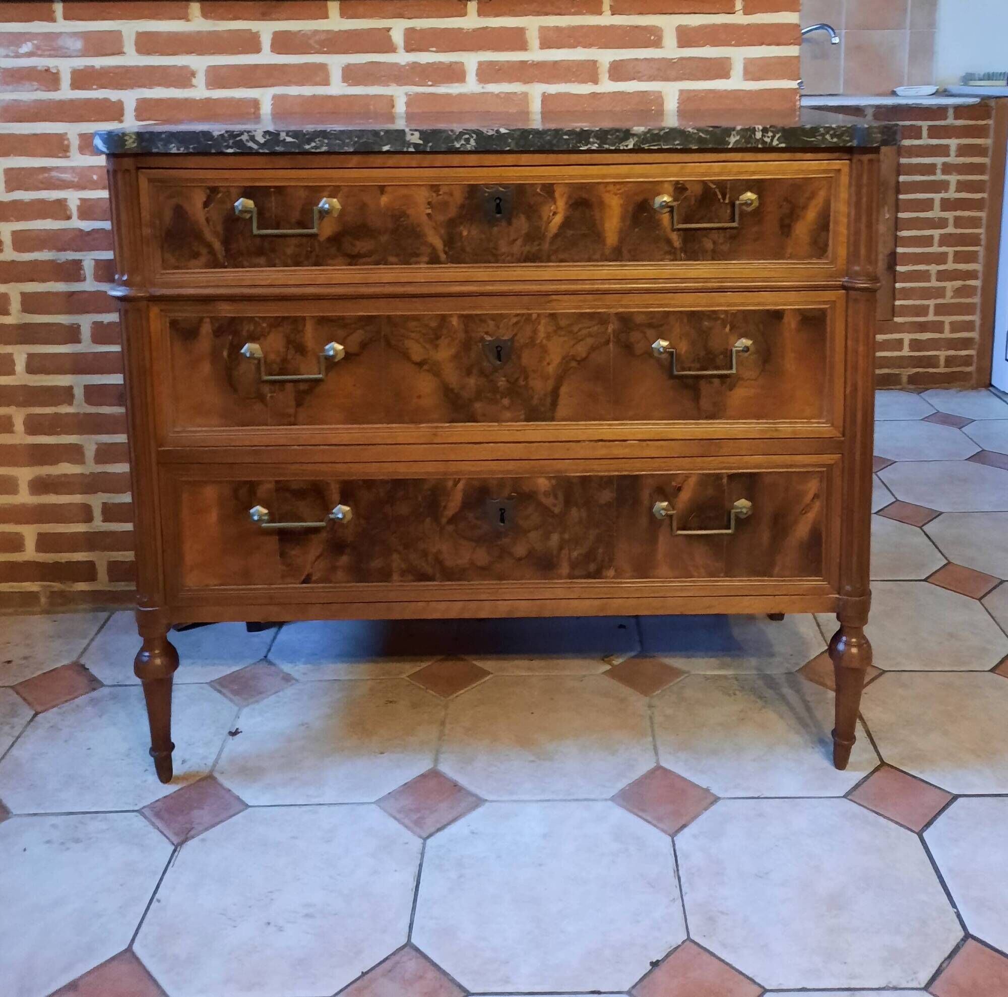 Louis XVI period mahogany chest of drawers