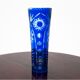 Blue crystal vase, Poland, 1960s