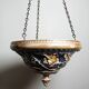 Antique hanging planter from the early 19th-20th century in Art Nouveau majolica.