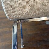 Armchair in fabrics and chromed metal from the 70s/80s