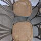 Set of 8 Vintage Gray Bentwood Dining Chair: Thonet Style Cane Seat