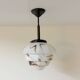 Art Deco pendant lamp with marbled glass shade