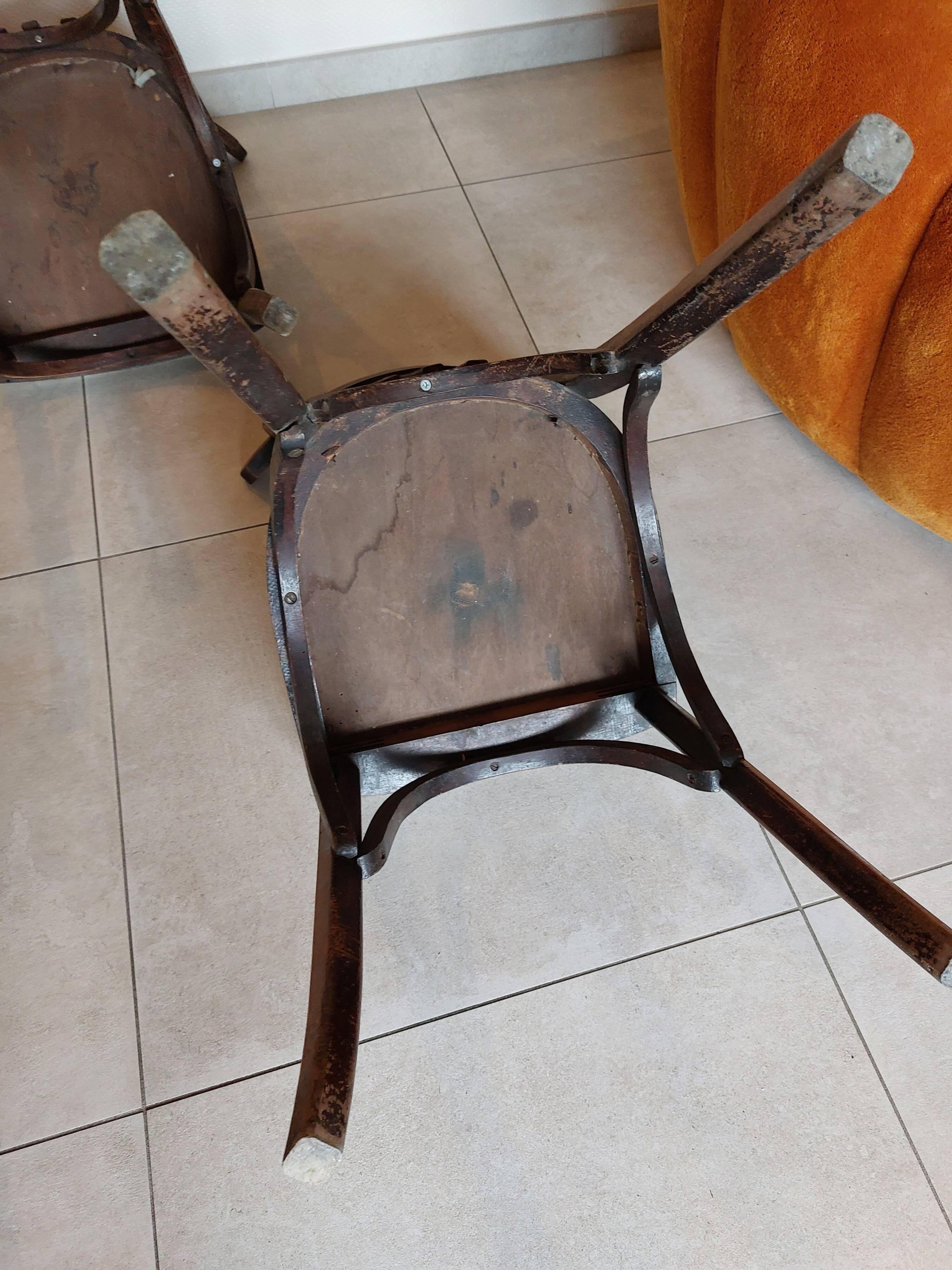 4 dark Luterma bistro chairs, sanded. Painting possible.