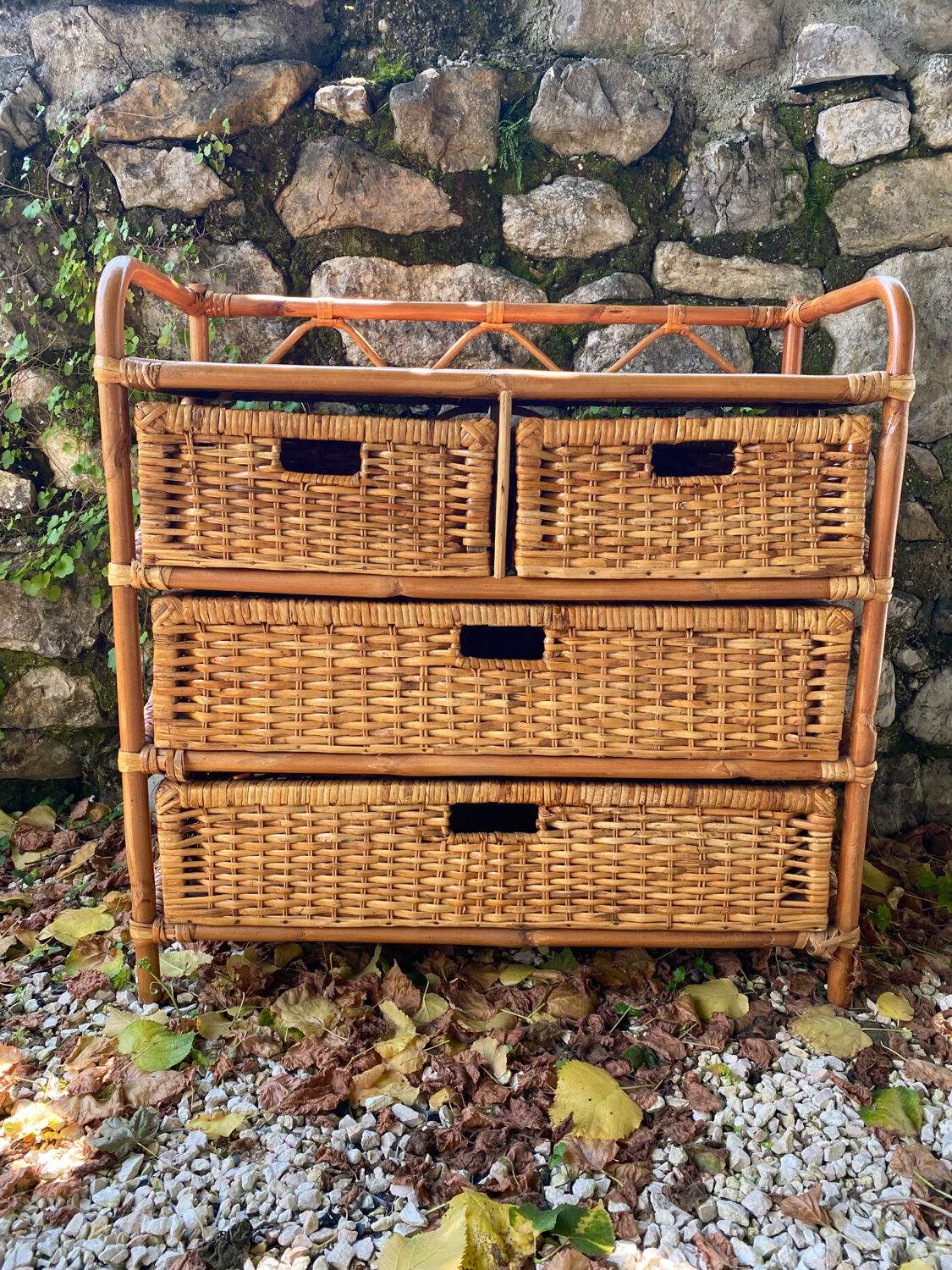 Rattan chest of drawers 4 drawers
