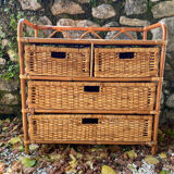 Rattan chest of drawers 4 drawers