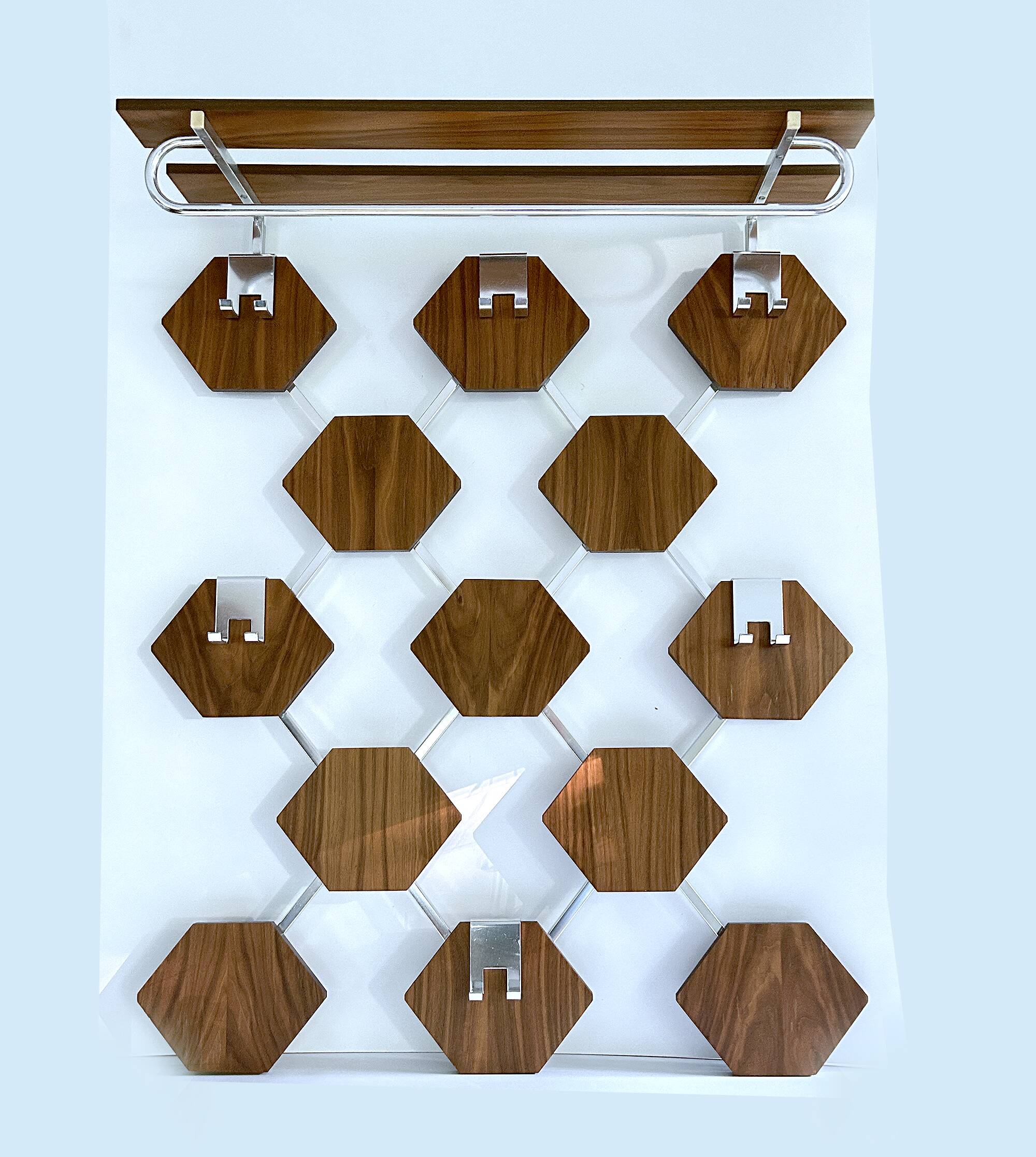 Large Vintage Scandinavian Coat Rack, Teak