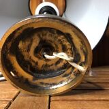 Old gilt bronze lamp + vintage black lampshade