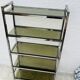 Vintage Italian design shelf in chrome and smoked glass from the 1970s.
