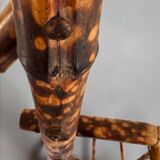 Antique bamboo wardrobe with mirror — exotic style, late 19th century