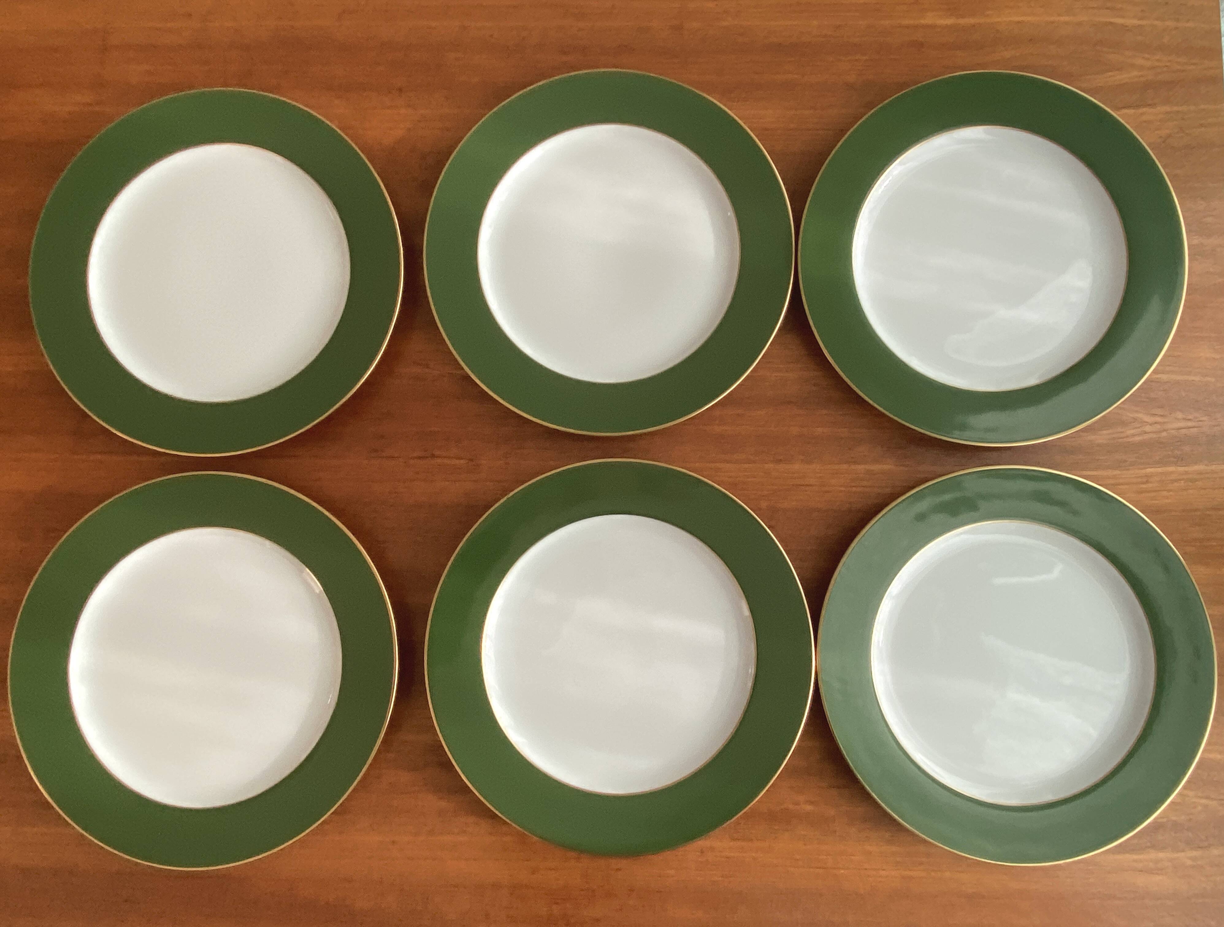 Bernardaud 6 large Limoges porcelain presentation plates