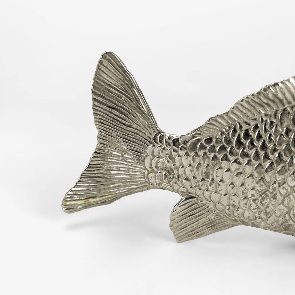 Silver metal fish napkin holder