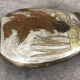 Vintage vase in enamelled brass decoration of duck flight 10.5 cm