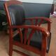 Colonial chair in teak and black leather
