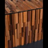 Percival Lafer Brutalist Parquet Low Profile Brazilian Modern Side Tables