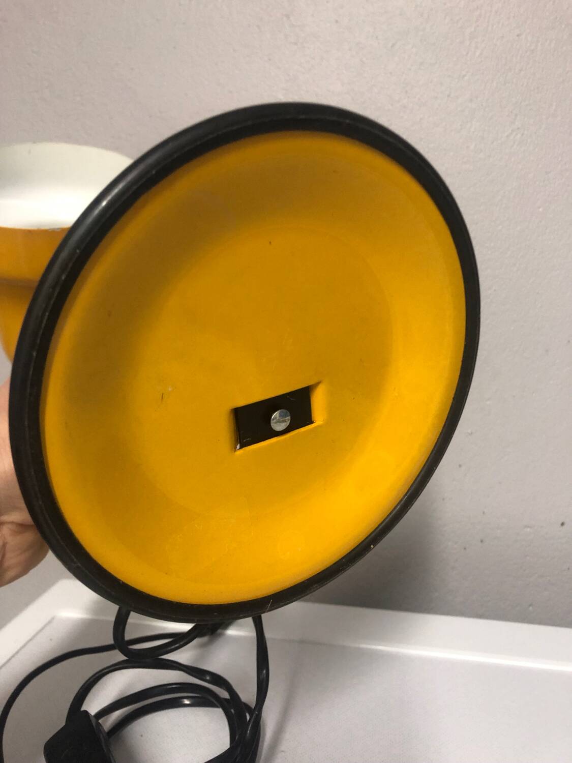Space age 1970 yellow metal desk lamp