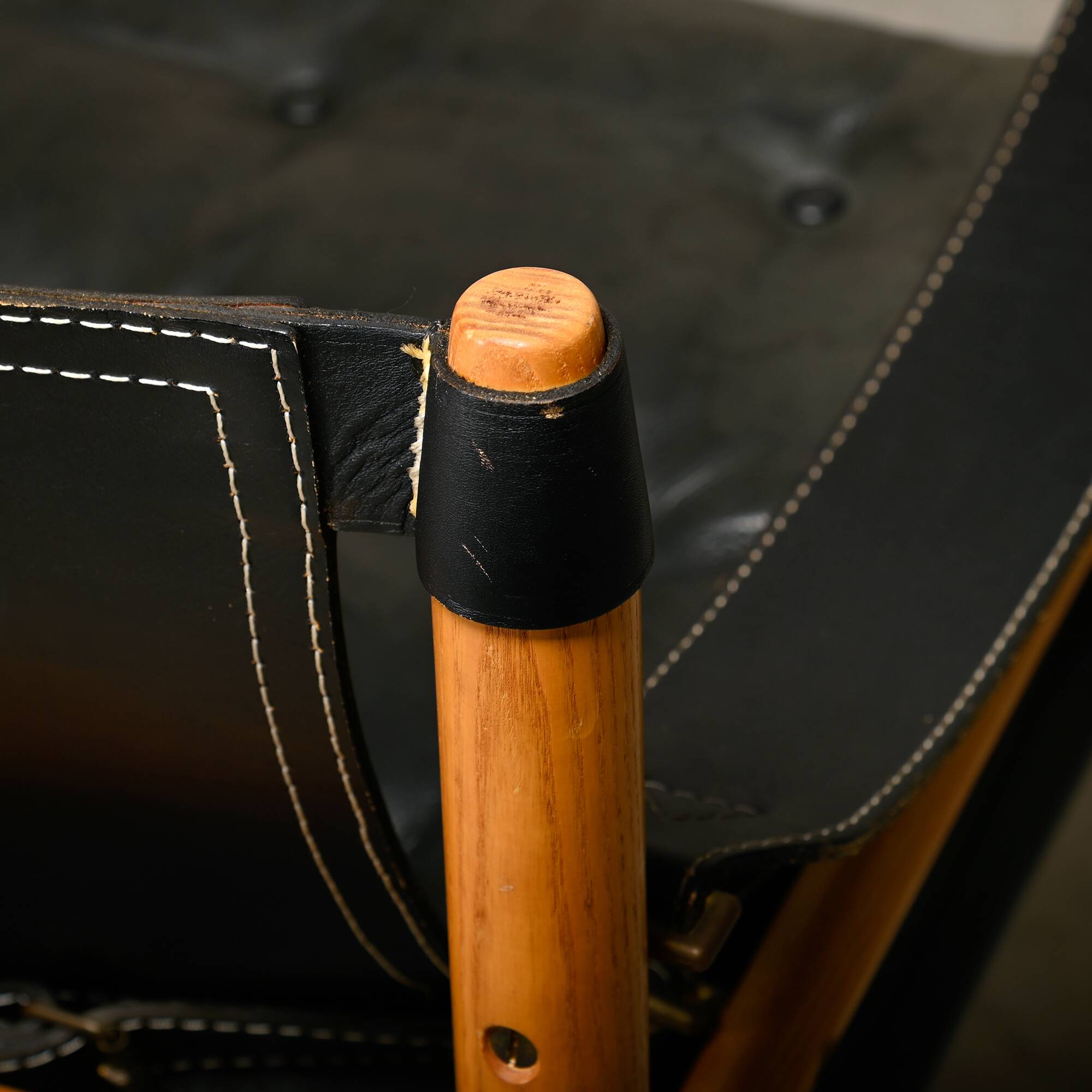 Arne Norell Sirocco Safari Lounge Chairs in Black Leather and Ash, Sweden