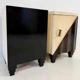 Paire de tables de nuit Art Déco italiennes attribuées à Gaetano Borsani, années 1930.