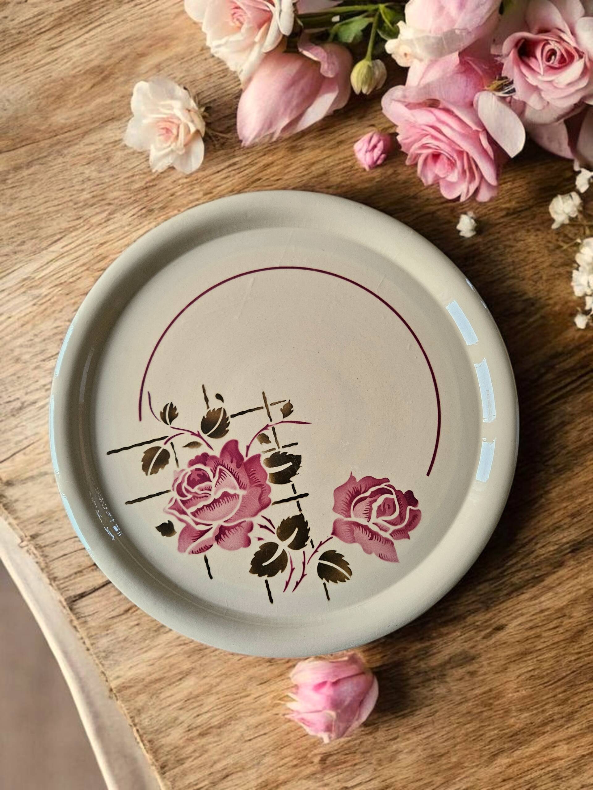 Antique pie dish in faience from badonviller