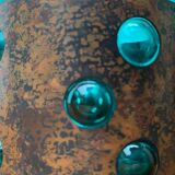 Drinking glasses in green glass and copper in mid-century style by Nanny Still, 1960s, set of 5.