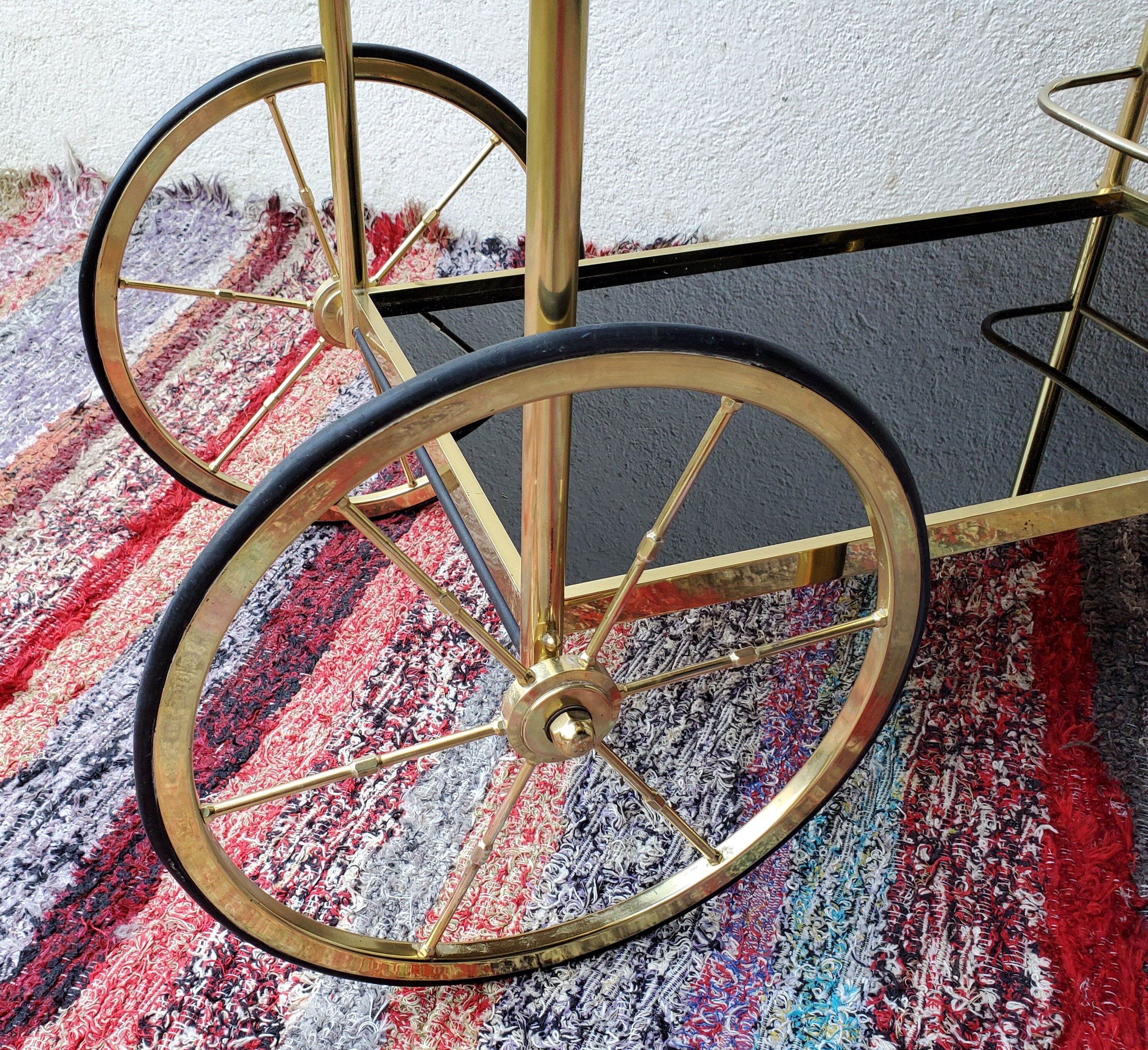 Brass and glass dessert, 60s