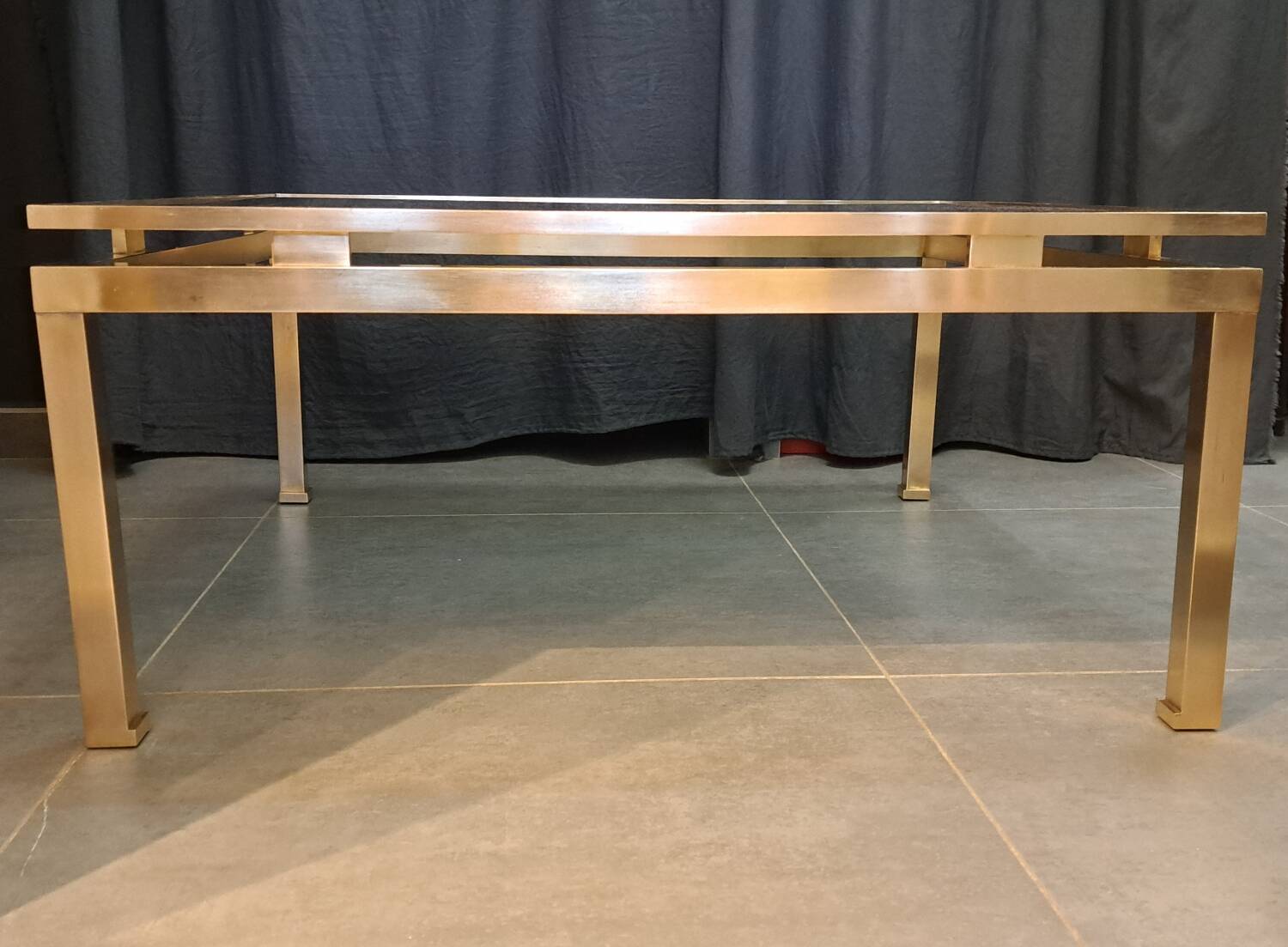 Guy Lefevre brass and glass coffee table