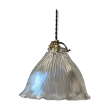 Old vintage holophane glass suspension