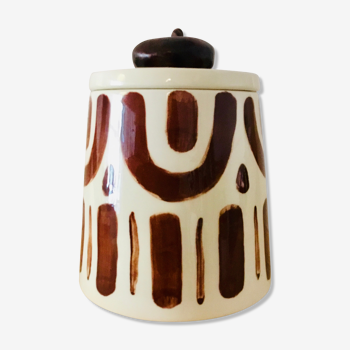 Boite céramique émaillée peinte à la main de fabrication artisanale française vallauris