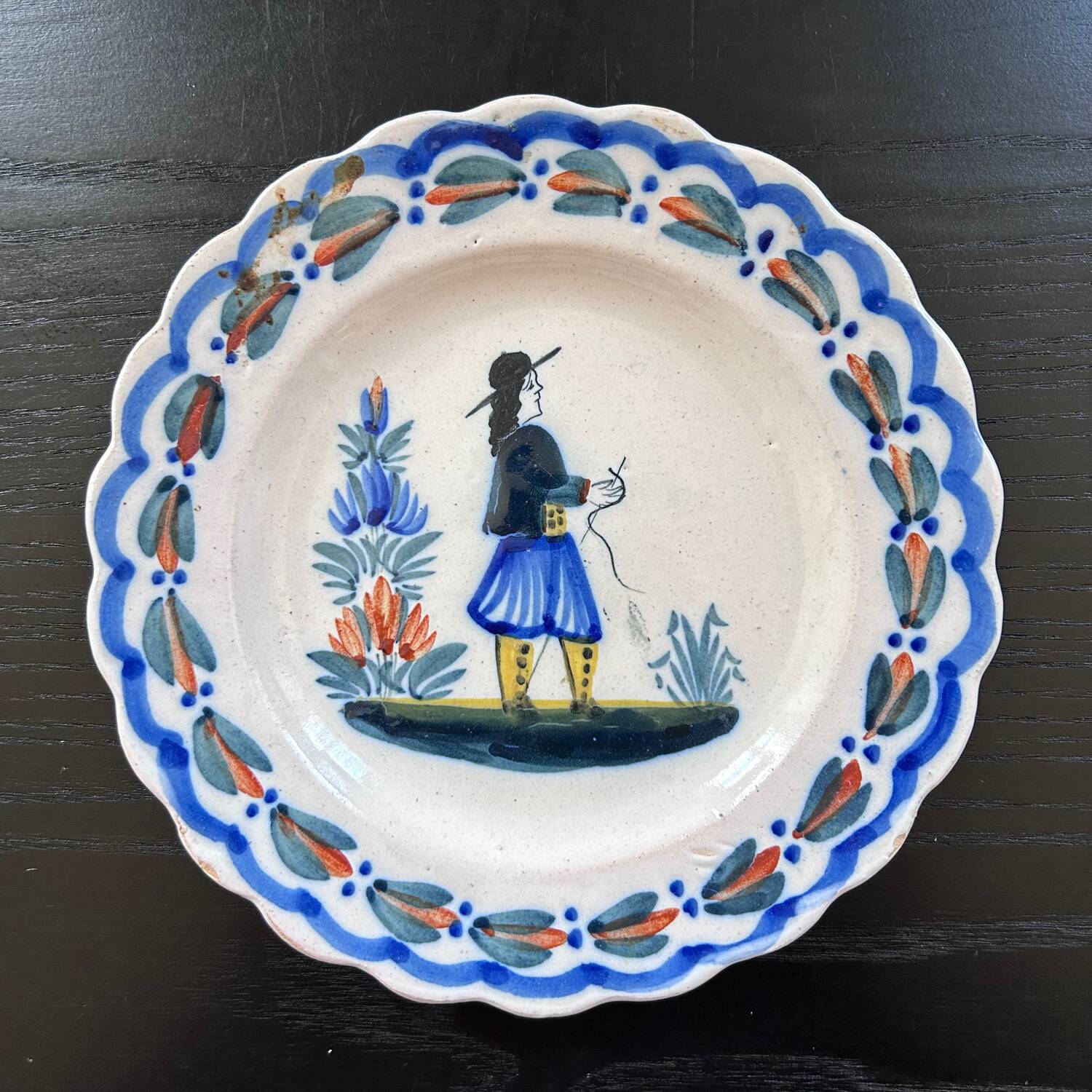 Antique plate signed HR Quimper