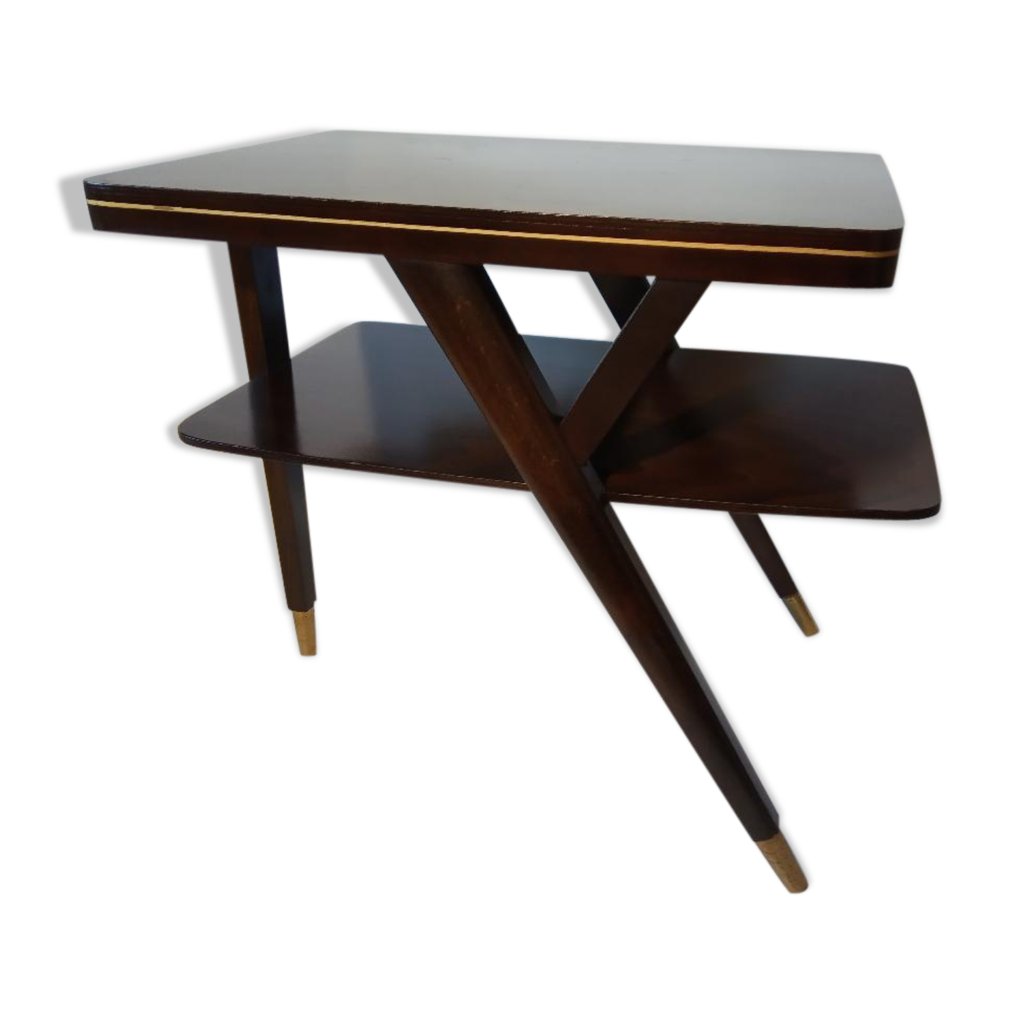 Vintage dark wood coffee table