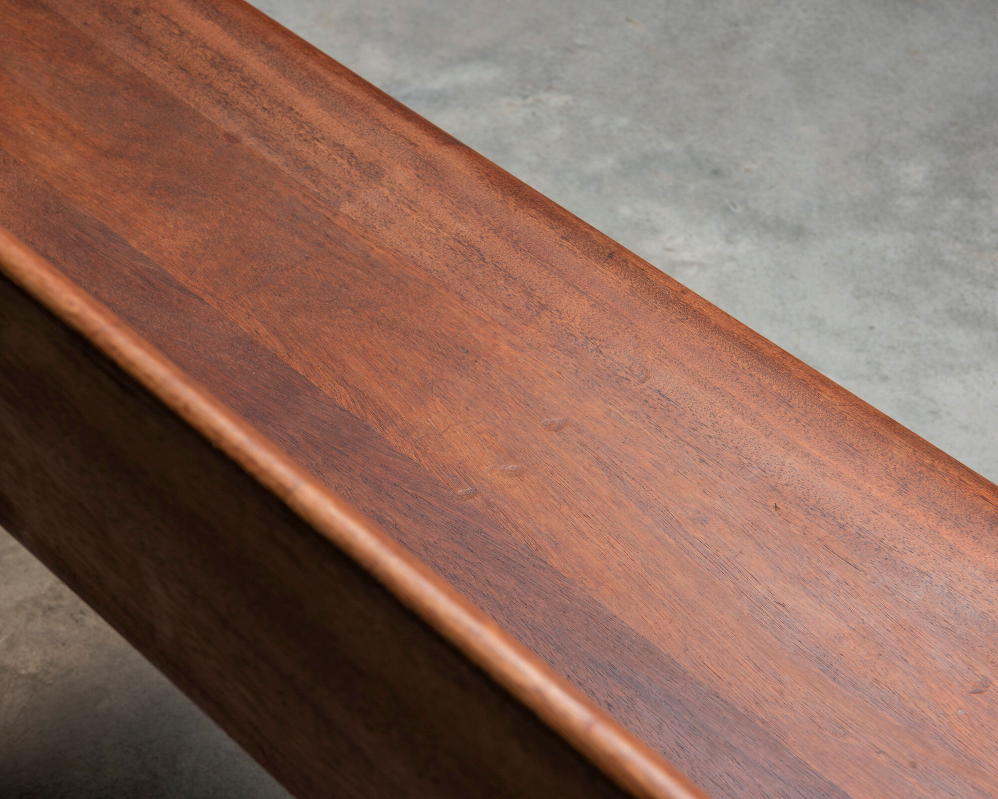 Solid teak bench, Netherlands, 1950s