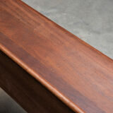 Solid teak bench, Netherlands, 1950s