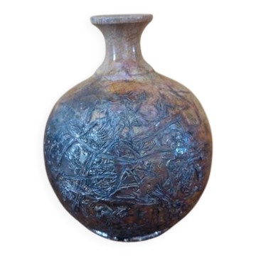 Gisèle Buthod-Garcon (Née en 1954) - Vase boule en céramique émaillée beige