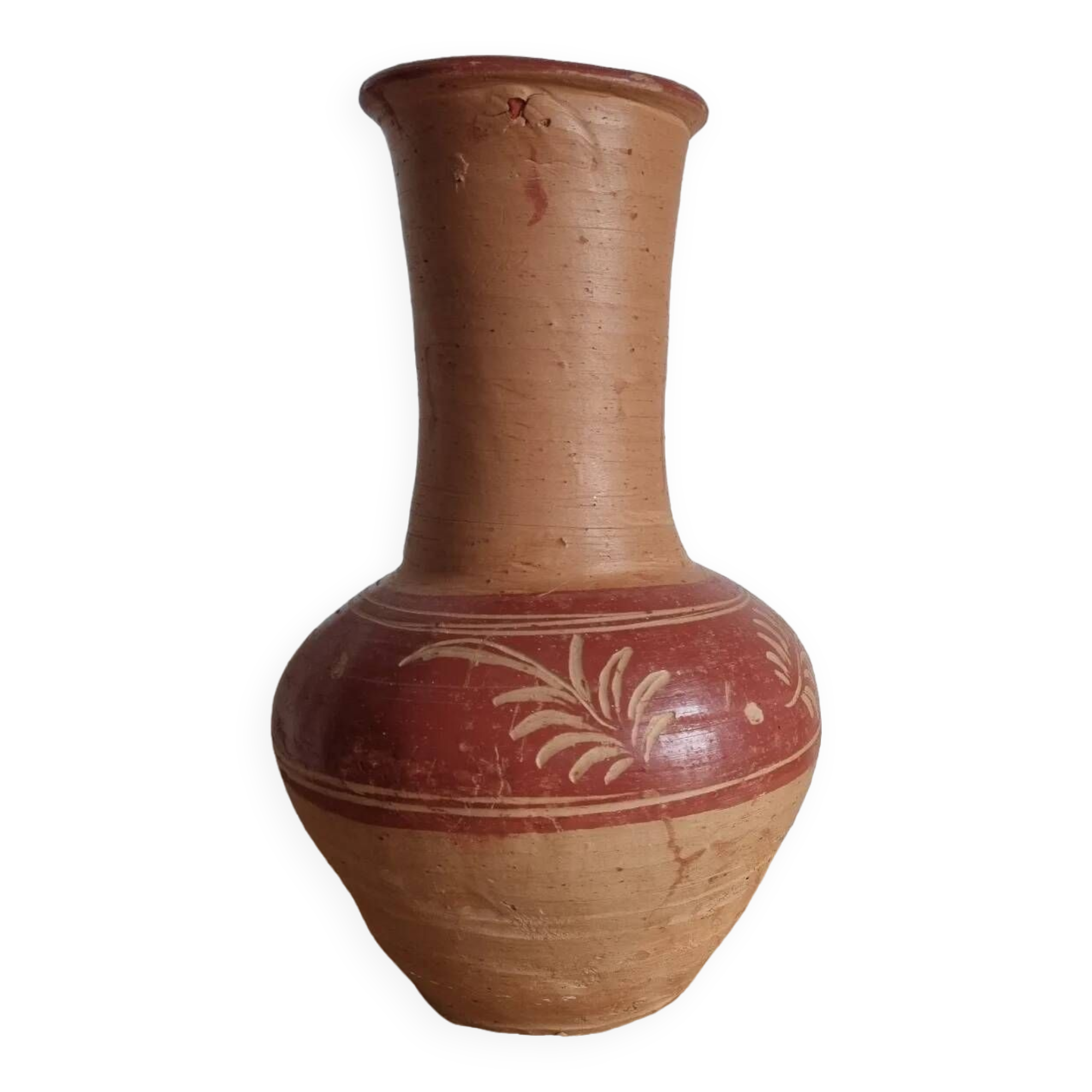 Antique handcrafted terracotta vase
