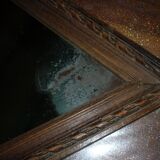 Miroir losange mural en bois années 30-40 50x34cm