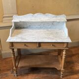 Louis Philip style marble top dressing table or dressing table with walnut base